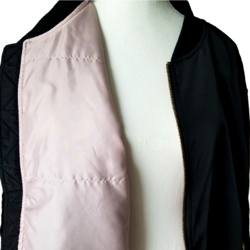 NWT Lane Bryant Women's Plus Bomber Jacket Gold Hardware Pockets Hipster 22/24W - Picture 4 of 4
